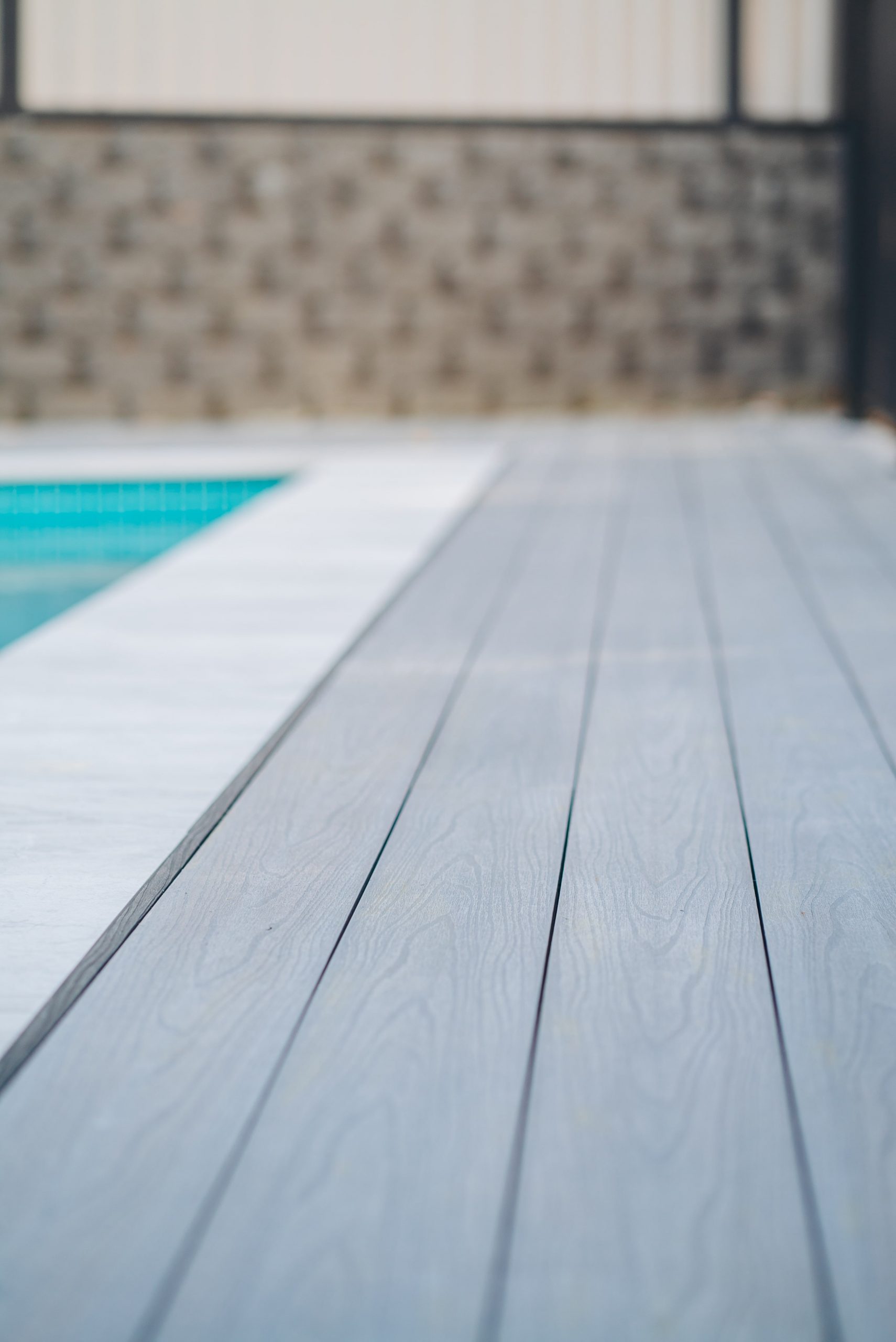 A detailed view of Mountain ash composite decking