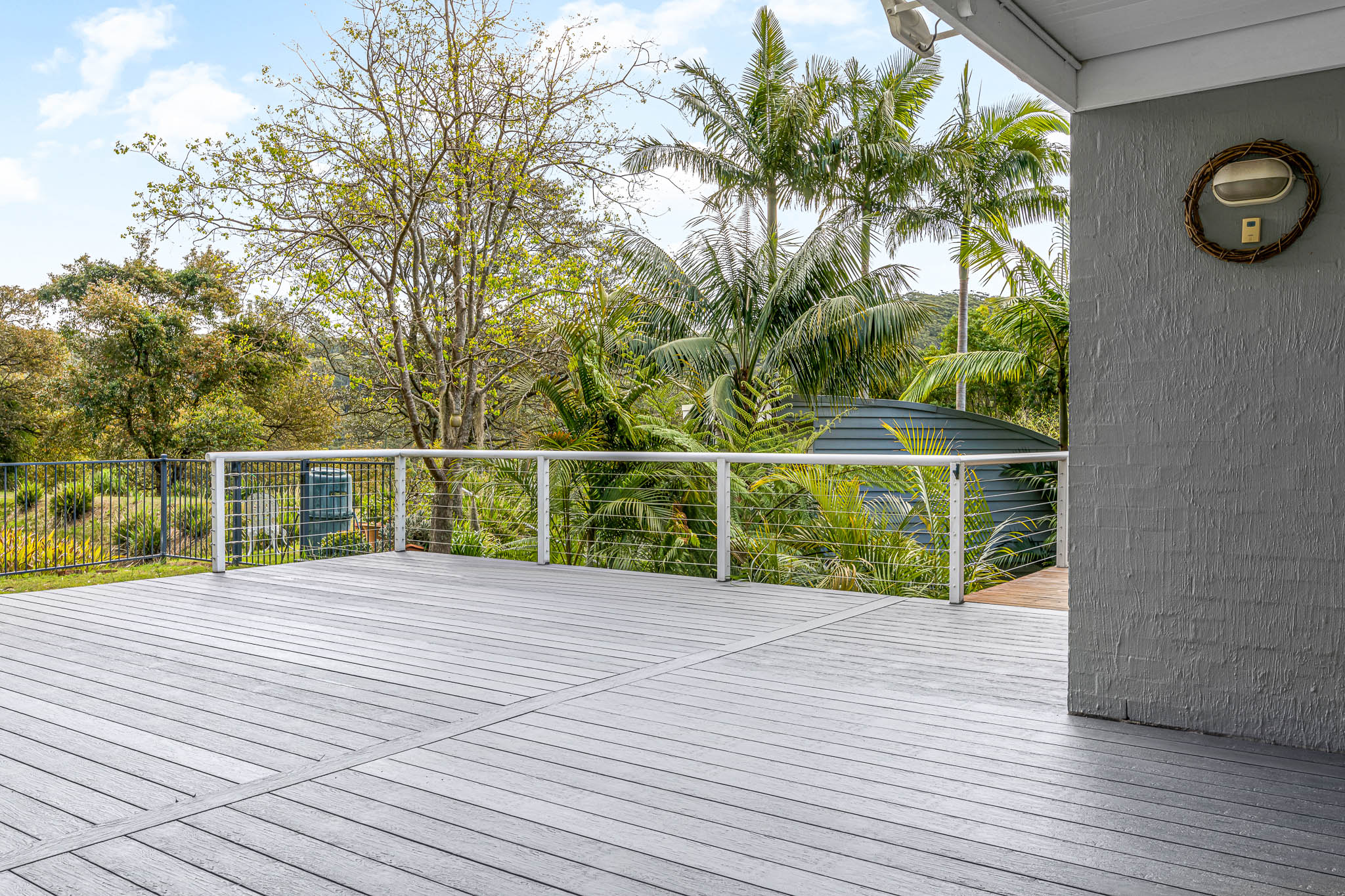 Old boat gray coloured composite decking patio