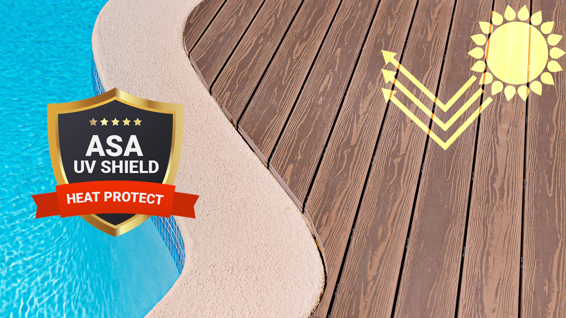 Titanium composite decking offers Dual Layer ASA Capping 
