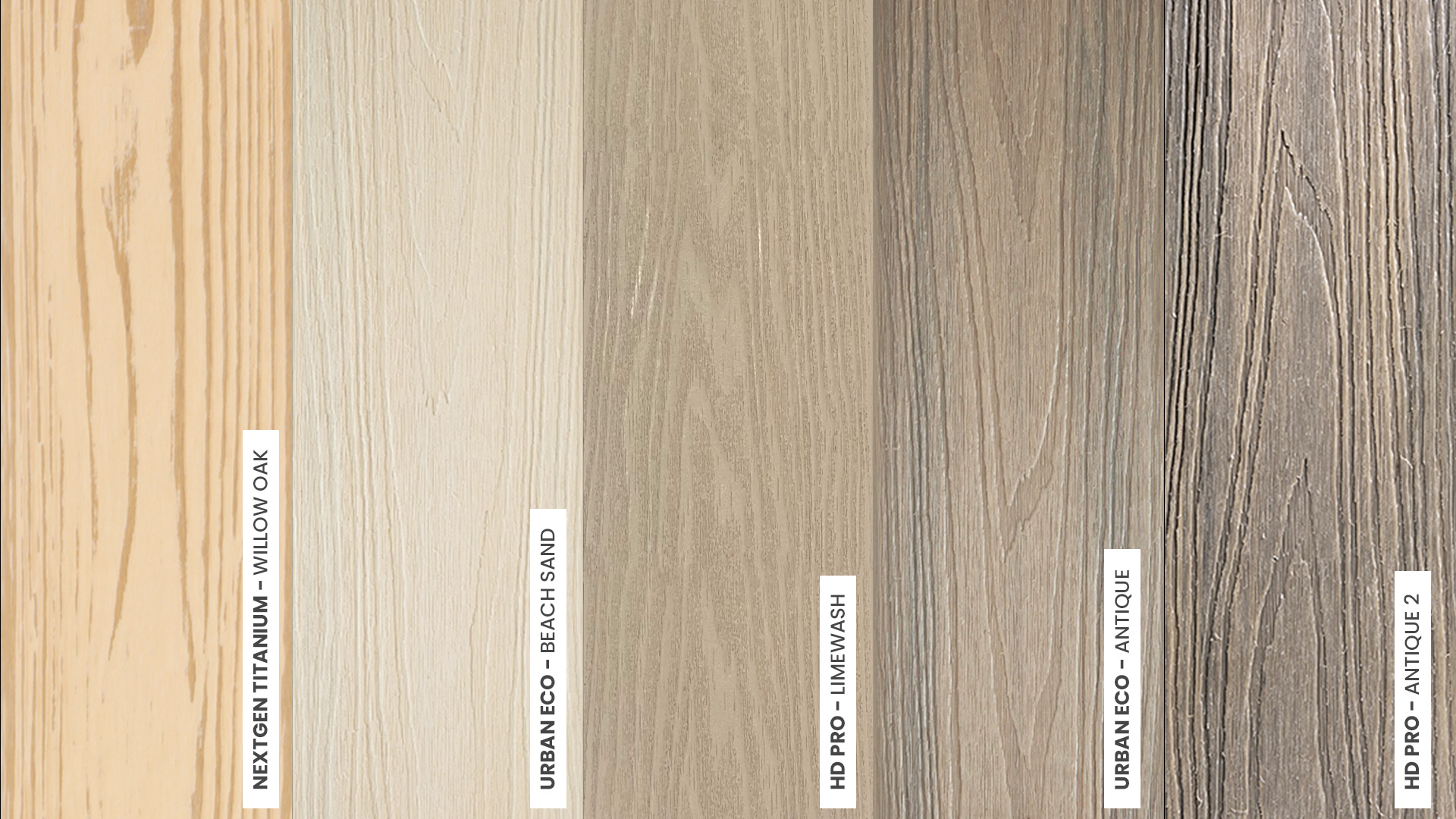 Neutral composite decking colours