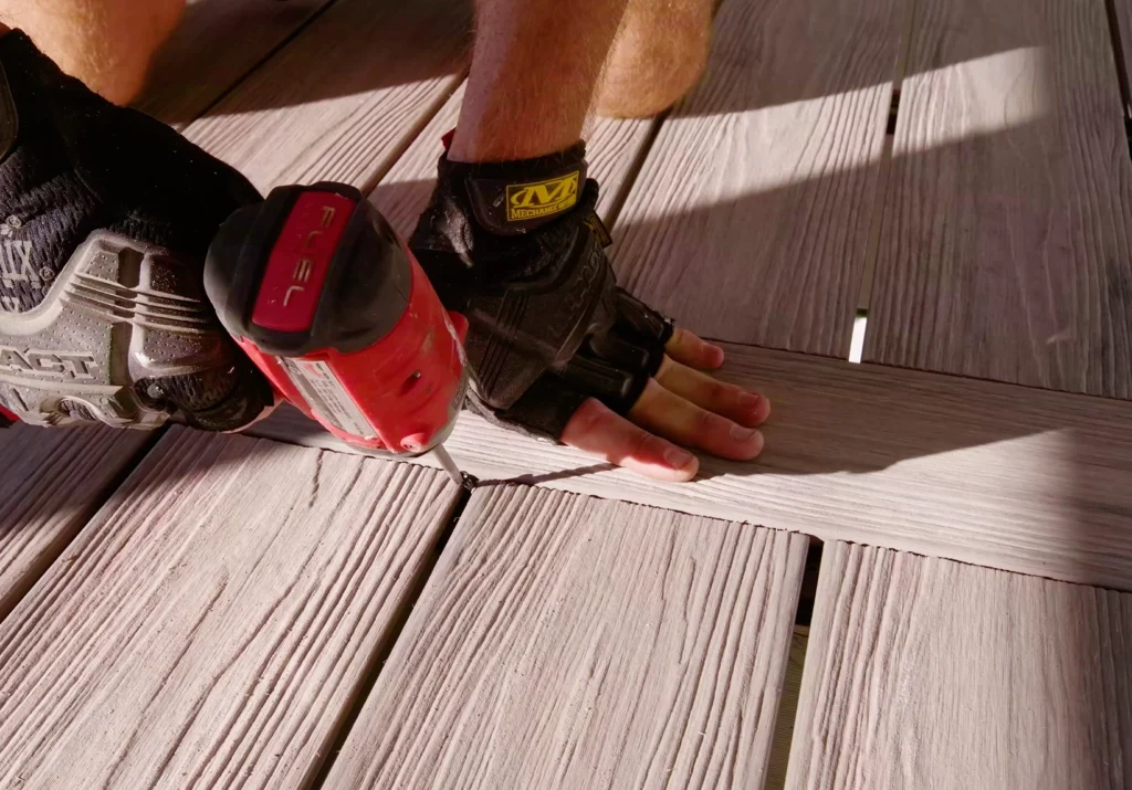 composite decking installation - breaker board installation