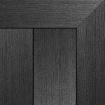Composite decking board in Cape Grey finish, rich cool grey tone with natural wood grain detailing and framed corner design