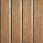 Teak composite cladding with warm brown panels showcasing a natural woodgrain look