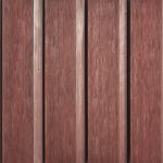Merbau composite cladding panels in rich reddish-brown with realistic timber grain.