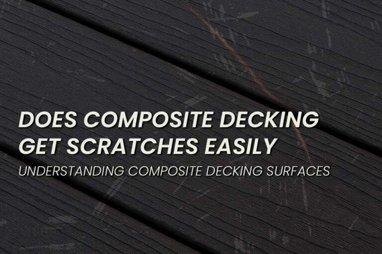 Example of surface scratches on composite decking used for article about scratch resistance