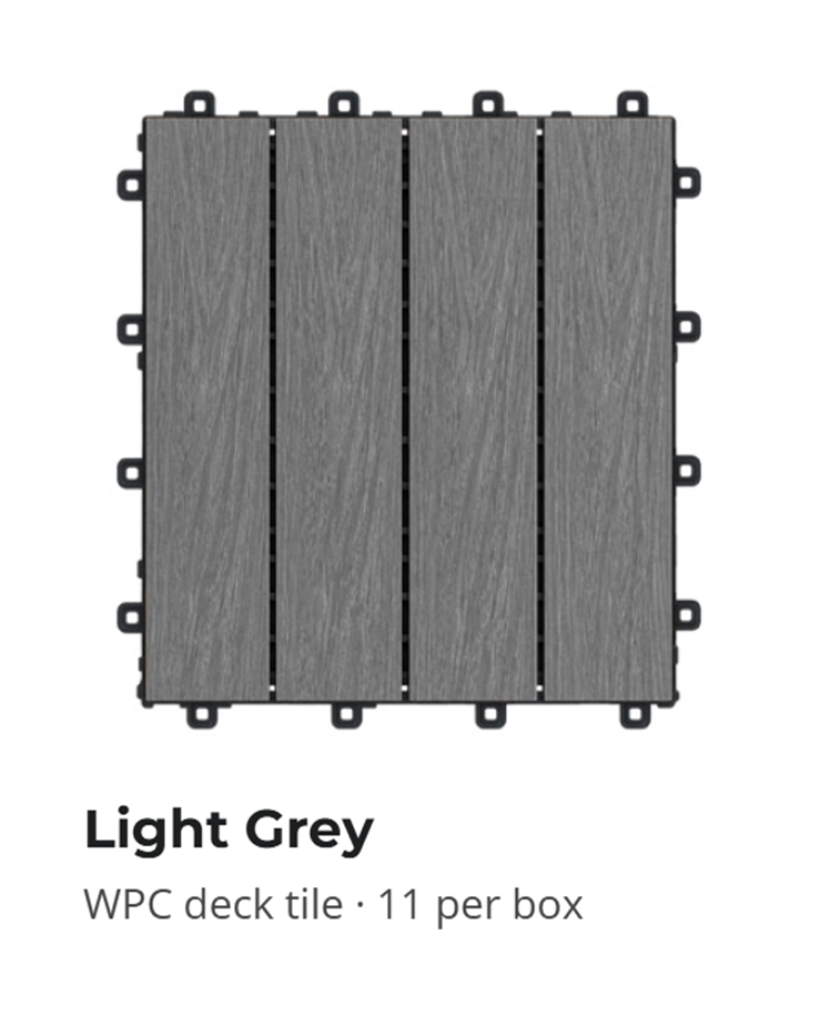 Deck Pebble Tiles Light Grey